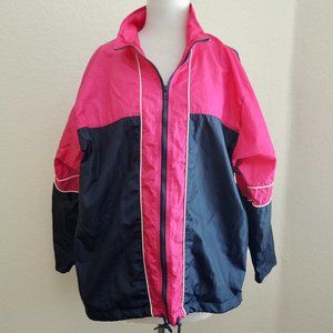 Vintage 90s Pink & Navy Blue Windbreaker